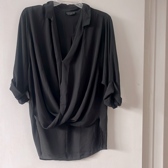 Drape Front Button Closure Blouse - Picture 2 of 4